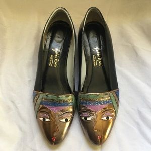 Fabio Nari made in Spain leather graphic flats